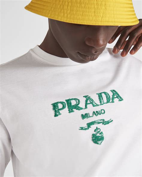 prada white green t shirt|prada milano t shirt price.